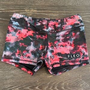 Fleo Shorts - Black and Red Smokey Tie-Dye